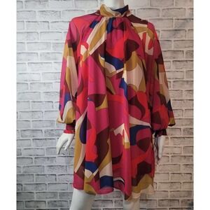 AURA From‎ Anthropologie Purely Reminiscing Multi Print Dress Size Large